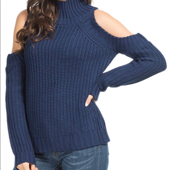 Beautiful women cold shoulder knit slim sweater - Picture 4 of 4